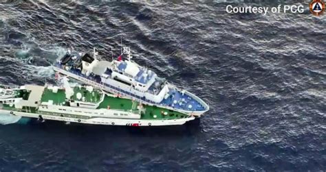 Watch: Philippines coast guard vessel collides with Chinese ship .